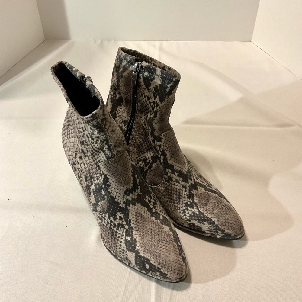 Marc Fisher Faux Snakeskin suede feel boots booties